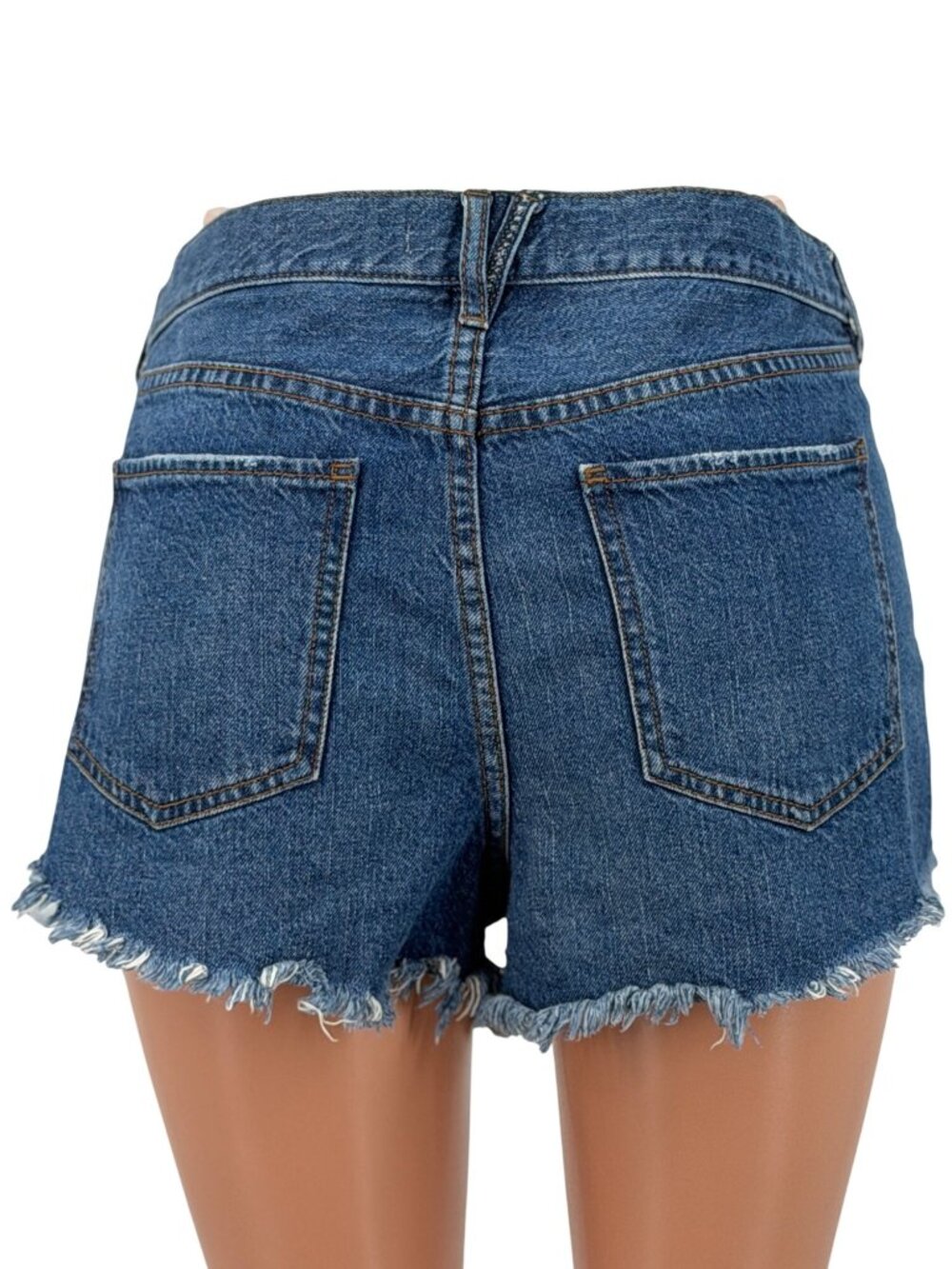 Free People Distressed Fringe Denim Jean Shorts 31| Boho Grunge Indie Sleaze Y2K - Picture 8 of 16